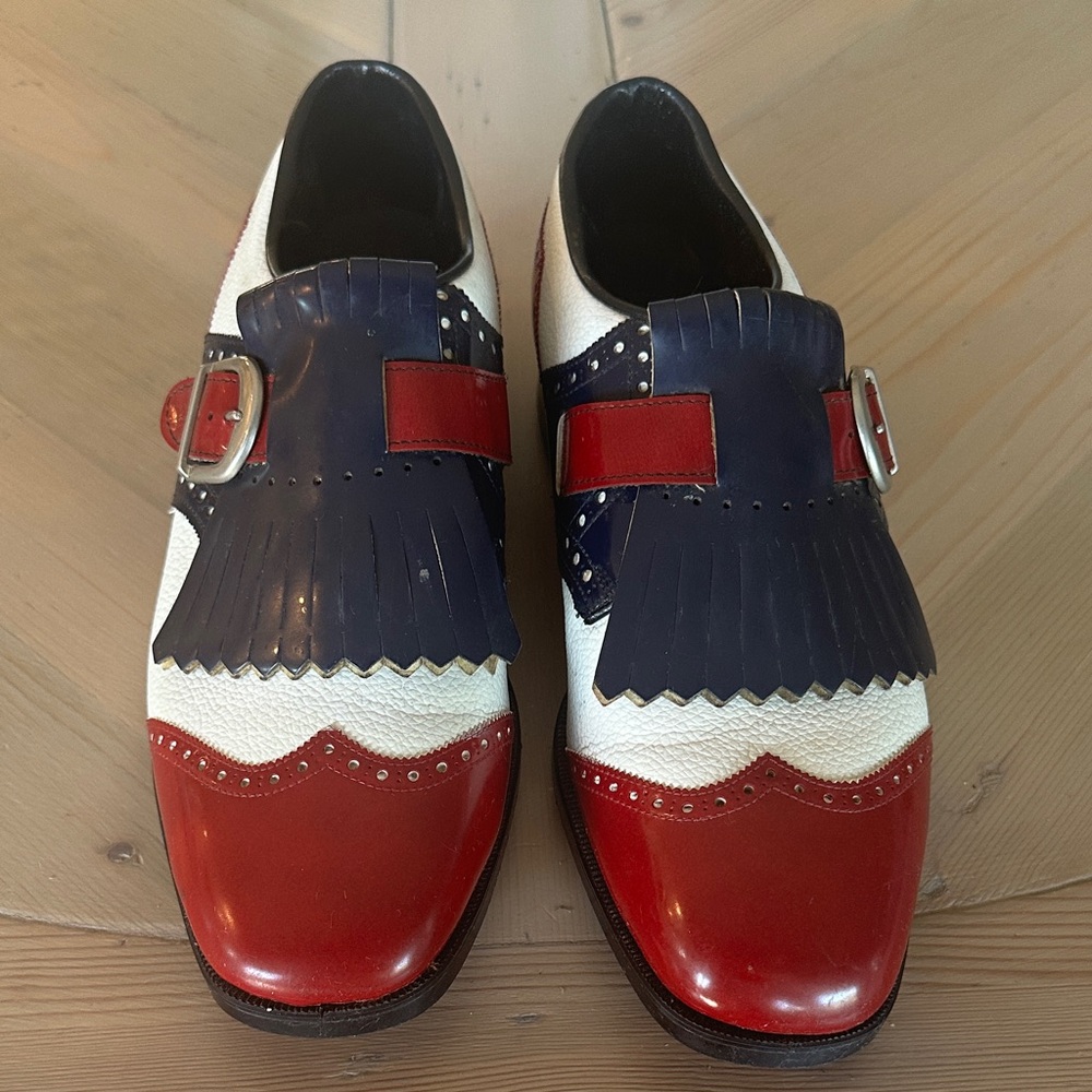 Vintage Red, White & Blue Men's Golf Shoes, Size 11D